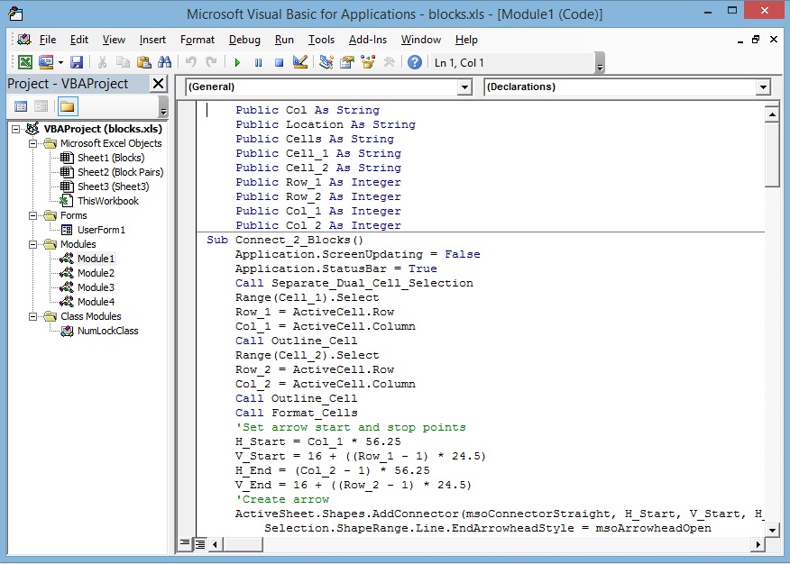 VBA Project environment